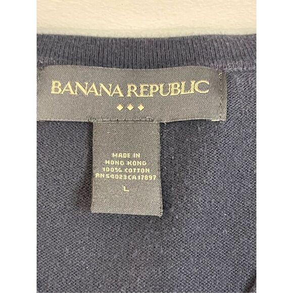 Banana Republic men’s cotton sweater navy blue size large - Picture 5 of 5